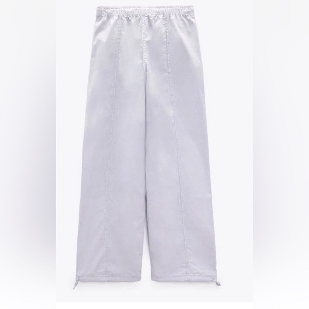 Zara  White parachute pants size 28